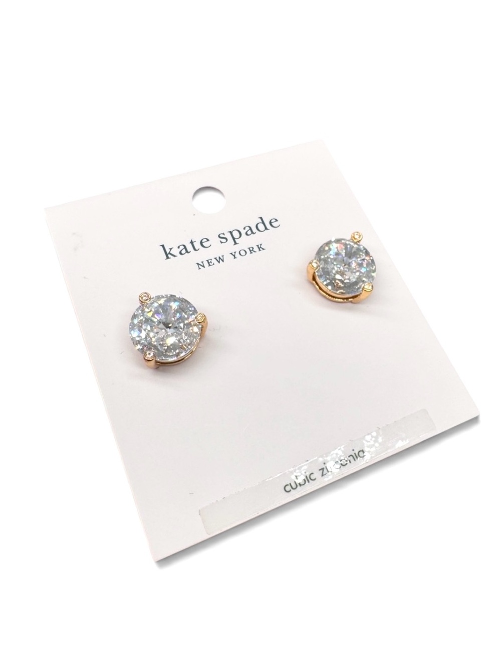 Kate Spade New York Rise and Shine Goldtone Clear Round Crystal Stud Earrings